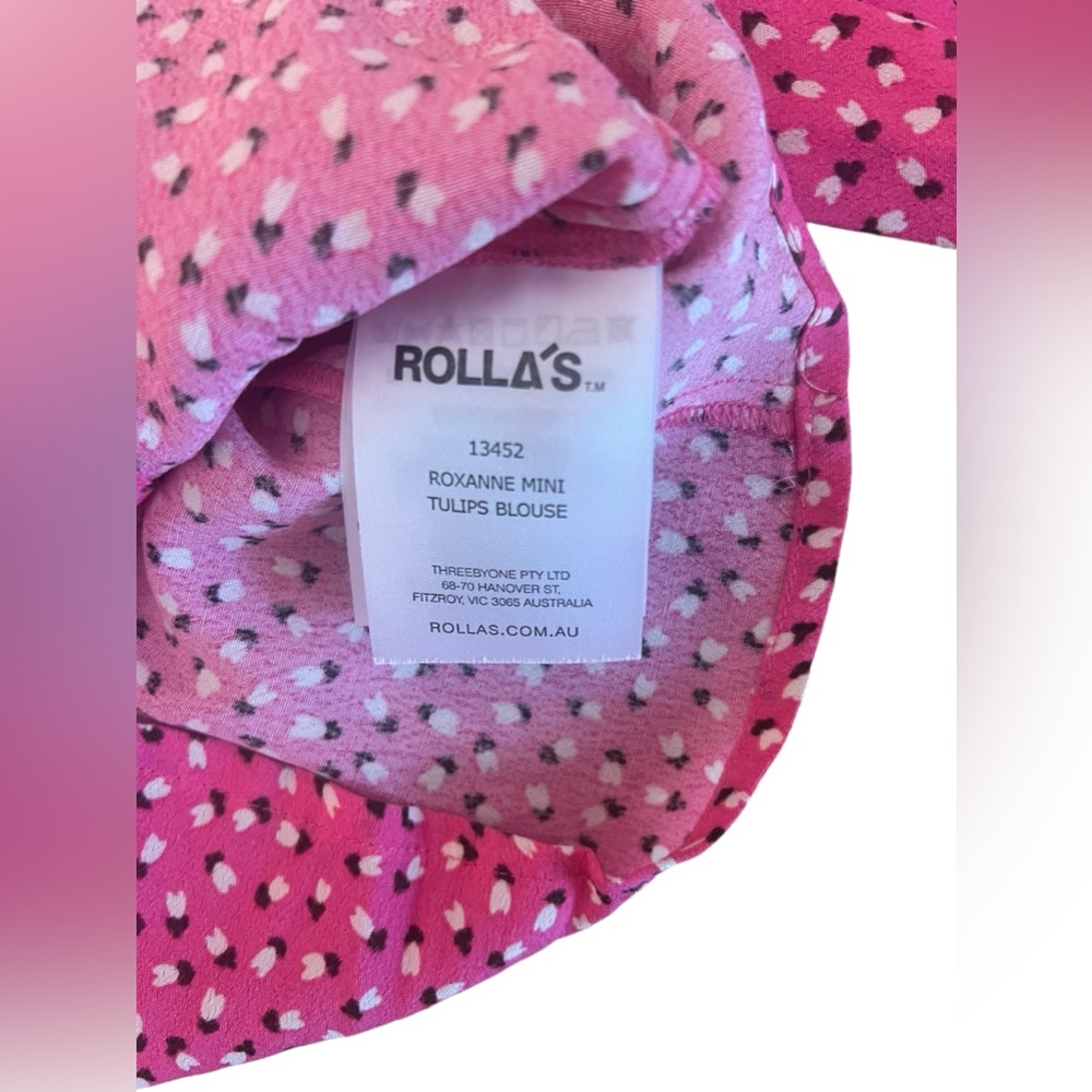ROLLA’S Roxanne Mini Tulips Blouse in‎ Hot Pink - Picture 8 of 11
